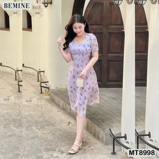 Đầm thiết kế hoa nhí cổ vuông dáng xoè BEMINE MT8998
