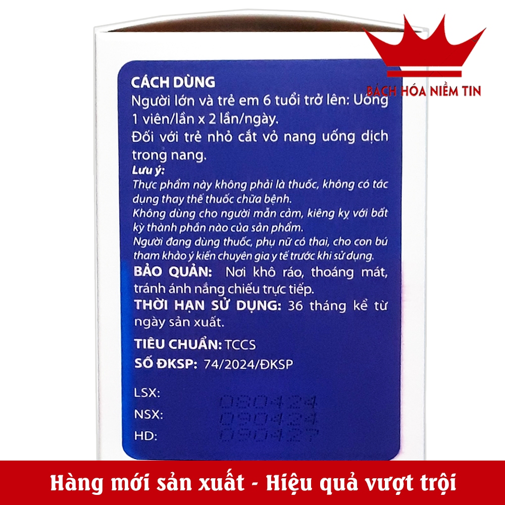 Viên uống Dầu cá Omega 3 LP - Bổ sung DHA, EPA, omega 3, vitamin và khoáng chất cần thiết - hộp 60 viên