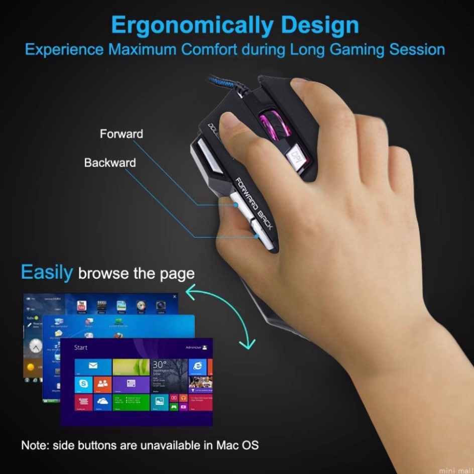 Chuột Gaming iMICE X7 Có Dây Led 7 Màu, Chơi Game Siêu Mượt, Dây Dù Cao Cấp, Độ Nhạy 3200 DPI | BigBuy360 - bigbuy360.vn