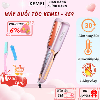Máy ép tóc kemei km-459, máy duỗi tóc đa năng 4 mức chỉnh nhiệt