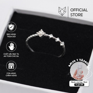 Nhẫn Bạc Ta S925 Cao Cấp CaoBac Silver Hoạ Tiết Kim Cương Nhân Tạo Mini Phong Cách Cá Tính Dành Tặng Riêng Cho Bạn Gái