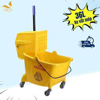 Xe vắt móp lau sàn nhà 36L, dùng cho tòa nhà, khách sạn, chất liệu cao cấp