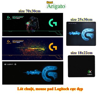 Lót chuột, Mouse pad Logitech cỡ lớn 70x30cm, 25x30cm, 18x22cm mặt sần, khâu bo viền bám chuột siêu đẹp