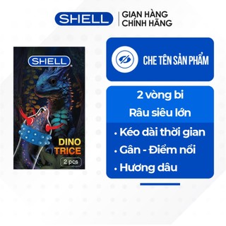 Bao cao su Shell Dino Trice - 1 bao gai, 2 vòng bi + 1 bao Shell Performax (Hộp 2 cái) | SHELL CHÍNH HÃNG