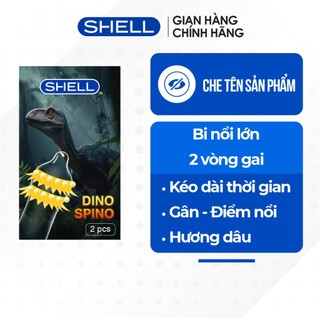 Bao cao su Shell Dino Spino - 1 bao 2 vòng gai, bi nổi lớn + 1 bao Shell Performax (Hộp 2 cái) | SHELL CHÍNH HÃNG