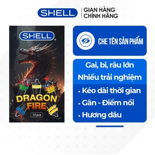 Bao cao su Shell Dragon Fire - Hộp 5 bao gai, bi nổi lớn + 5 bao Shell Performax (Hộp 10 cái) | SHELL CHÍNH HÃNG