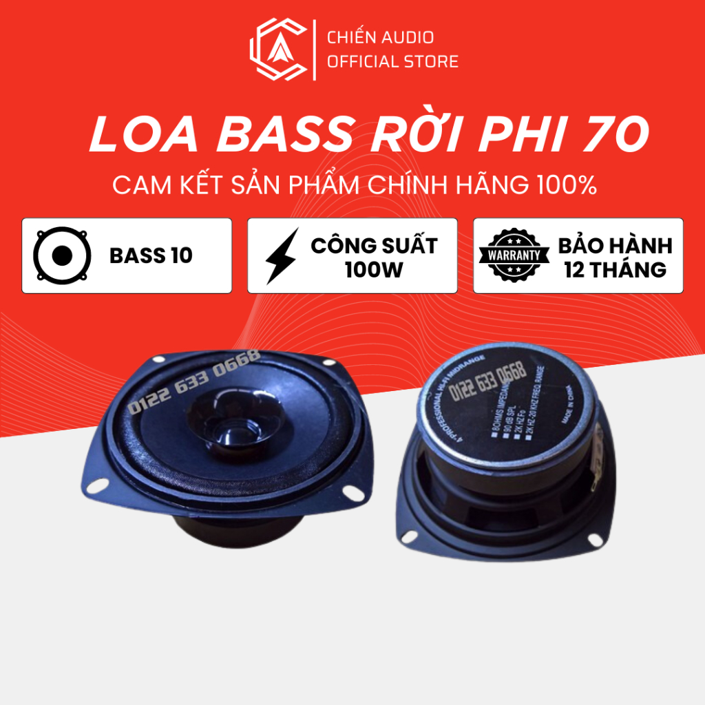 Loa bass rời IPL Bass 10 phi 70 XV B4-701 (1 chiếc)