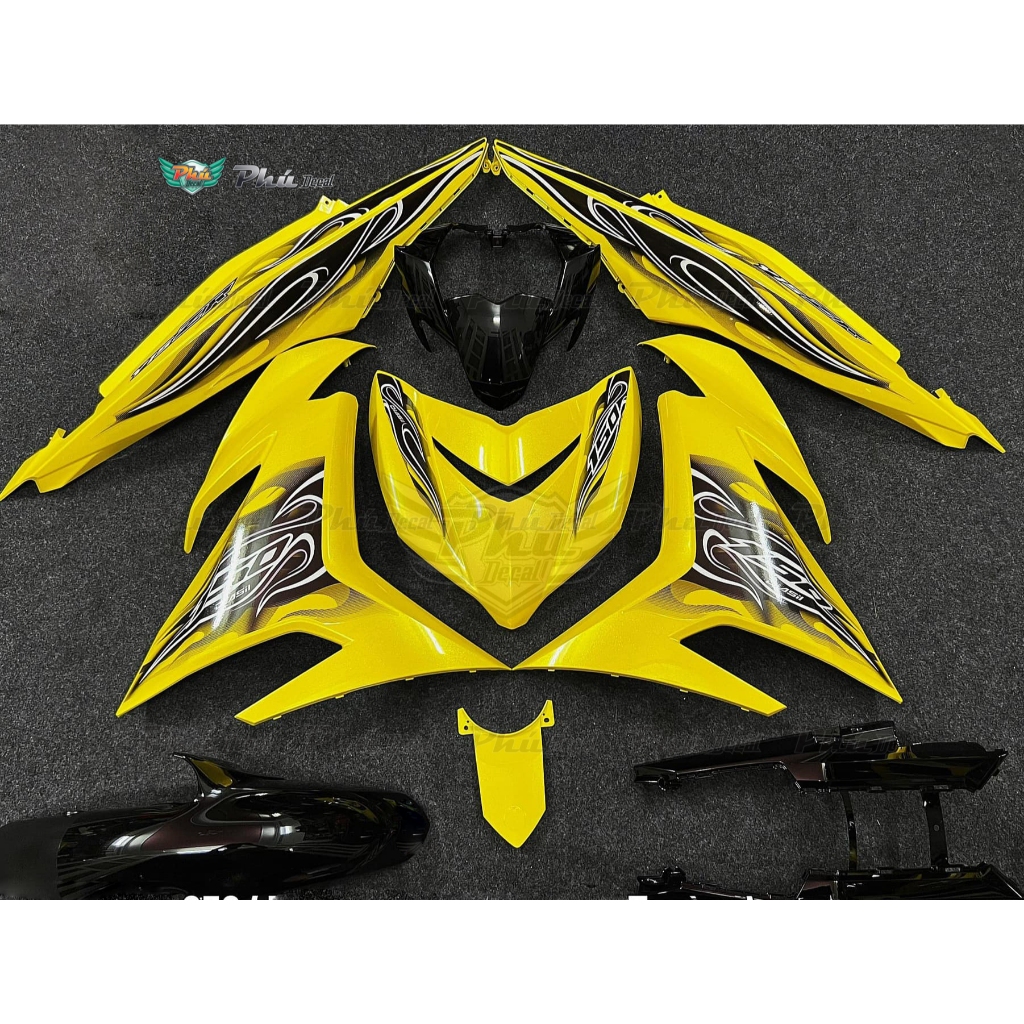 Tem rời Decal tem Exciter 150  Ex150 dán xe vàng mẫu lửa cực ngầu