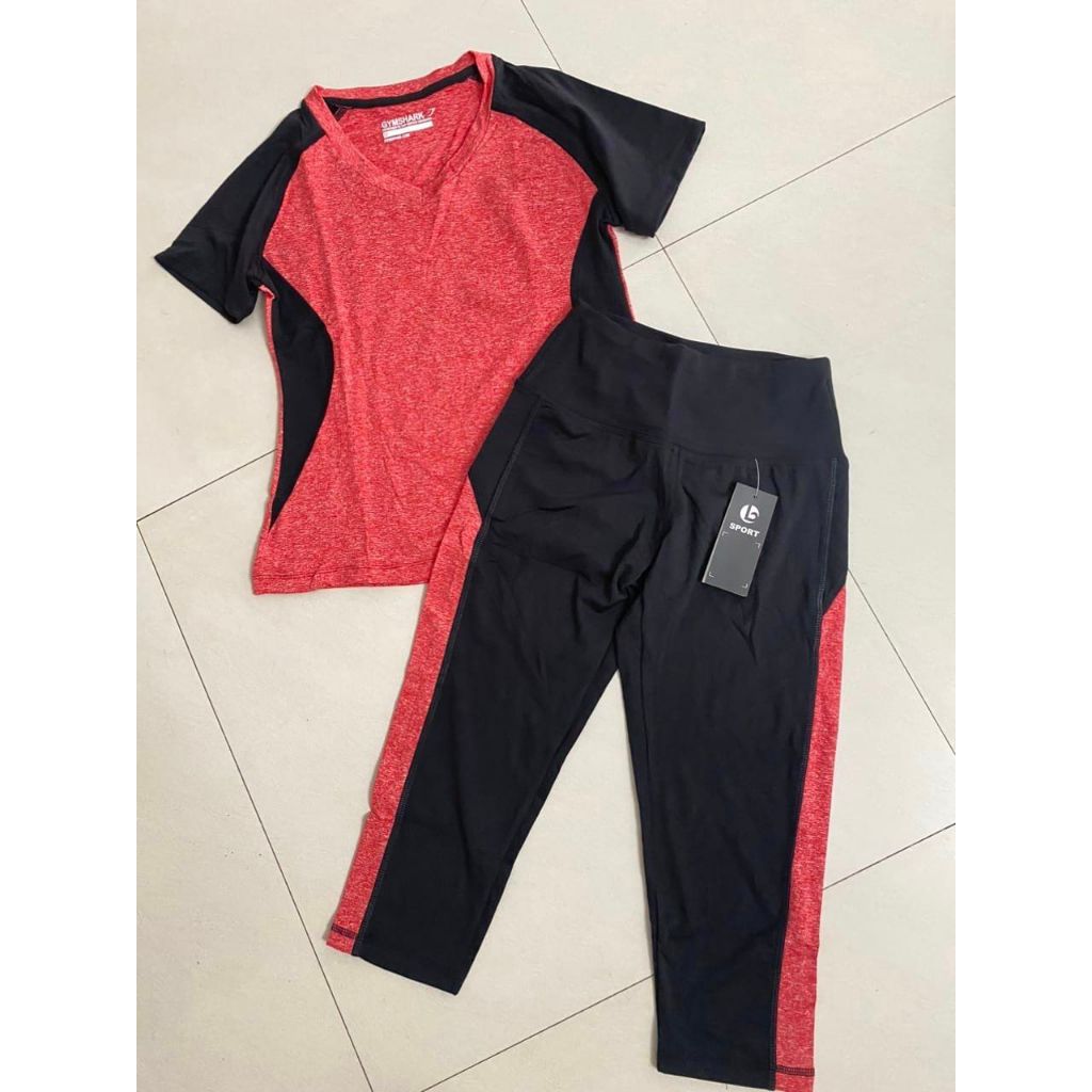 Set tập lửng phối viền đen Gym.Shark- Set tập Gym/Yoga/Chạy bộ
