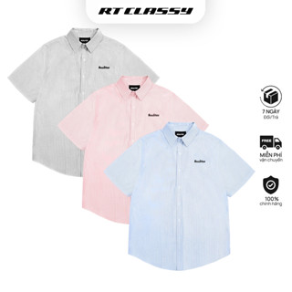 Áo Sơ Mi Ngắn Tay Form Rộng Unisex. Sơ Mi Kẻ Sọc Ngắn Tay RT CLASSY