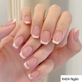  X424 - nail thạch vẽ phen đầu móng bộ 30 móng giả Kèm Keo Dán Mẫu Mới tết 2026 