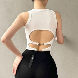Áo croptop hở lưng ANNAKIKI chất thun gân - 150