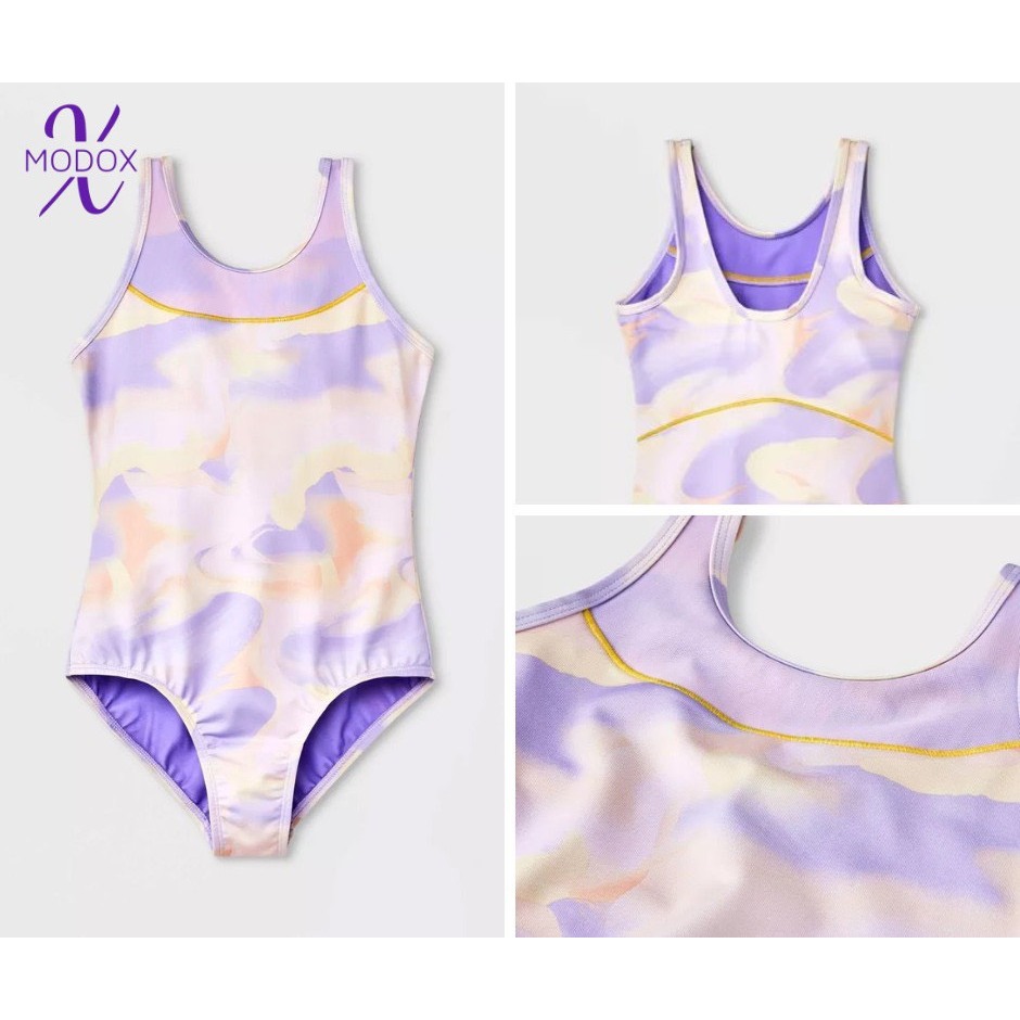 Đồ bơi bé gái, Bộ đồ bơi liền thân màu tím, Bikini cho bé gái từ 2 - 12 tuổi (13-40kg) hàng xuất dư 