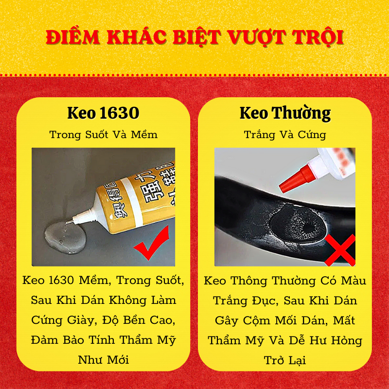 Keo Dán Giày Siêu Dính - Keo Dán Giày Dép Chuyên Dụng 1630 Aodegu 60 ml - Dính Siêu Chắc, Kèm Phụ Kiện
