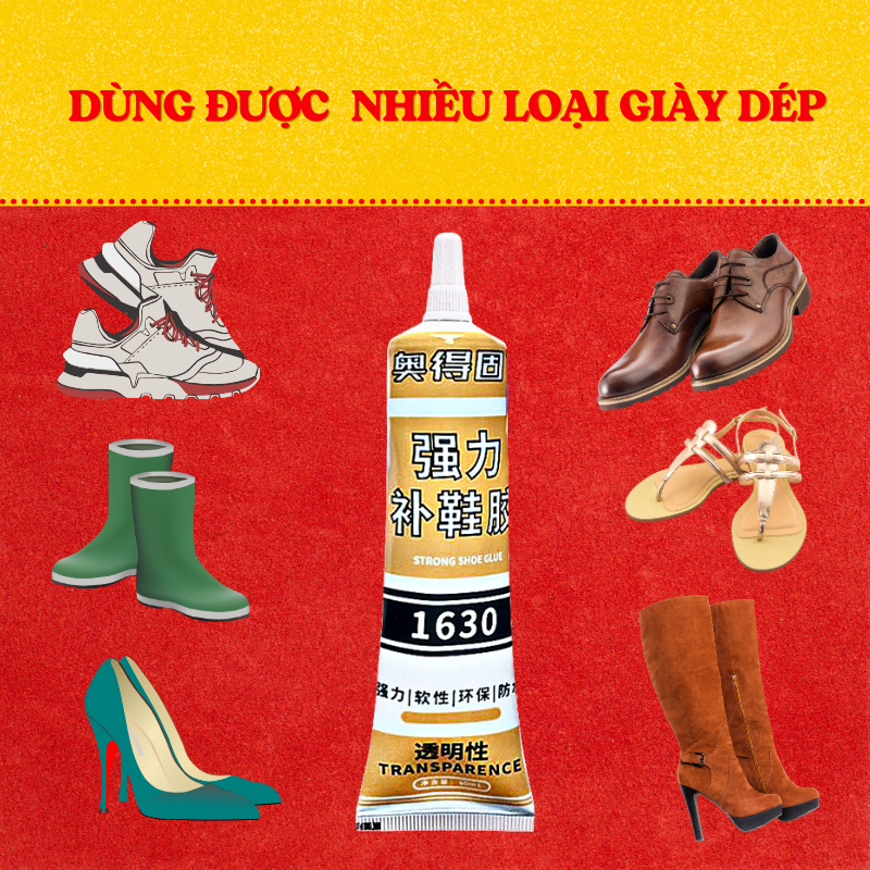 Keo Dán Giày Siêu Dính - Keo Dán Giày Dép Chuyên Dụng 1630 Aodegu 60 ml - Dính Siêu Chắc, Kèm Phụ Kiện