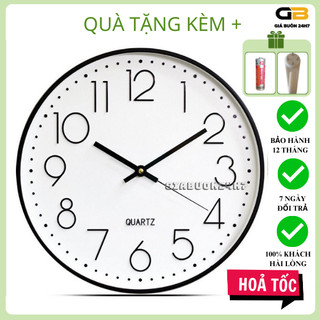 [TẶNG PIN] Đồng hồ treo tường tròn kim trôi, đồng hồ treo tường đẹp trang trí, đồng hồ treo