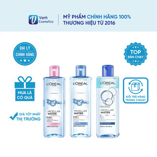 Nước tẩy trang cho mọi loại da LOREAL Paris 3-in-1 Micellar Water 400ml - Vanh Cosmetics