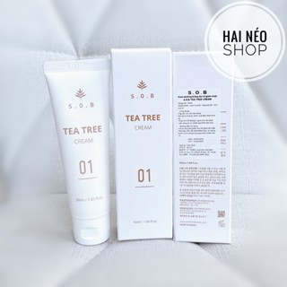 [DATE 02/05/2025] Kem dưỡng Tràm trà & Hạt nho tr! mụn, giảm v!êm, sáng da, mờ thâm S.O.B Tea Tree Cream 50ml (Hàn)