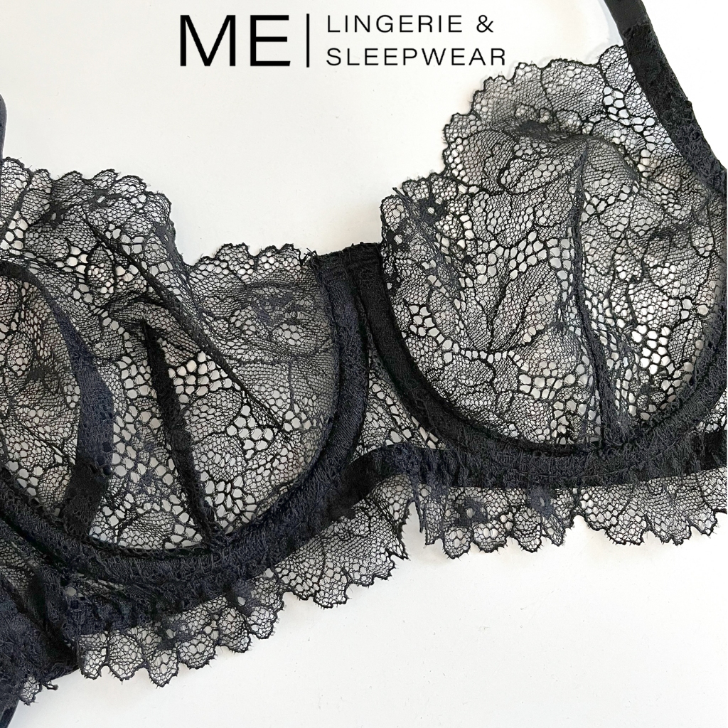 Áo lót ren có gọng quả chéo không mút không lót mỏng gợi cảm có móc lưng và tăng đưa điều chỉnh Melingerie &Sleepwear
