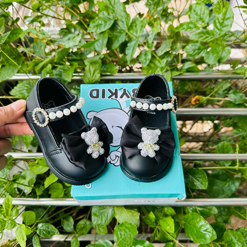 Giày búp bê Nơ Gấu HOT 2024 mã M-9 Quảng Châu cao cấp cho bé gái từ 6 tháng đến 3 tuổi