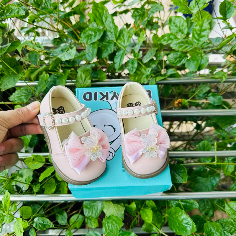 Giày búp bê Nơ Gấu HOT 2024 mã M-9 Quảng Châu cao cấp cho bé gái từ 6 tháng đến 3 tuổi