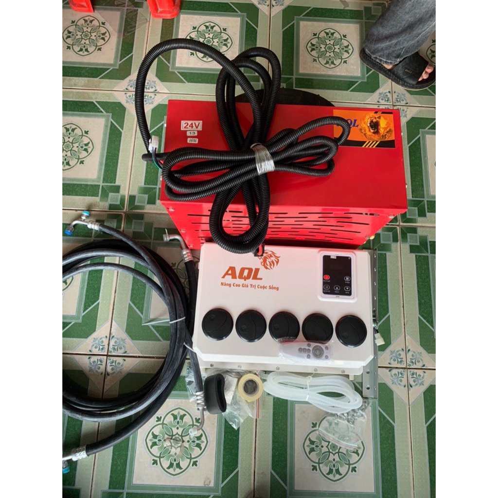 Điều hoà điện xe tải -máy xúc đào -công trình.12V-24V. lắp rời