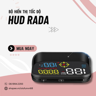 Bộ Hiển Thị Tốc Độ Kính Lái Ô Tô HUD Rada Cảnh Báo Tốc Độ, Cam Phạt Nguội, Thiết Bị Cắm Cổng OBD HUB, USB bảo hành 2 năm