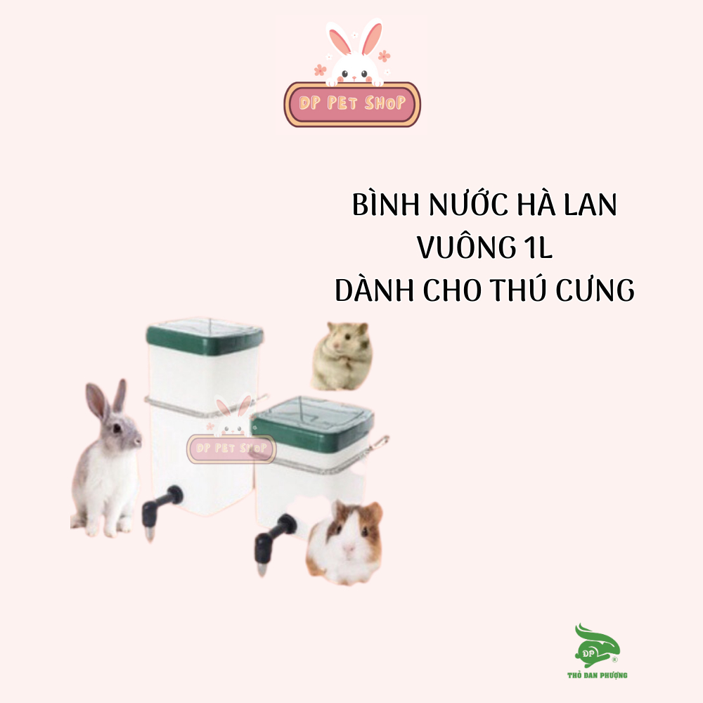 Bình Nước Vuông 1 lít Hà Lan cho thỏ
