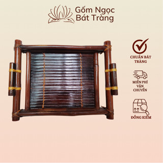  Khay trà khay đựng ấm chén khay úp ly khay trà tre khay đựng đồ ăn khay trà gỗ khay tre décor 