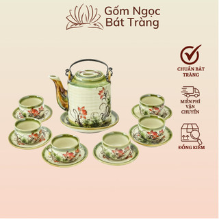 Ấm tích gốm sứ Bát Tràng, ấm tích ủ chè xanh, ấm tích sứ, ấm tích men rạn, ấm tích hãm trà xanh, ấm tích pha trà 0.5 lít