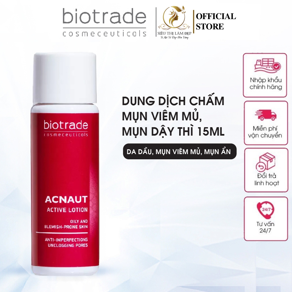 Lotion Chấm Mụn - Biotrade Acnaut Active Lotion 15ml [HÀNG CÔNG TY]