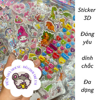 Set 100 sticker 3D, sticker nổi mẫu mã đa dạng, dễ thương, phù hợp làm quà tặng cho mọi người