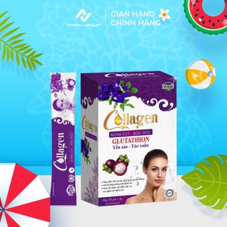 Collagen măng cụt đậu biếc Zenpali - 30gói, Trắng Da, Tăng nội tiết tố, mờ tàn nhan, giảm nám