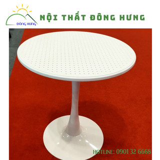 Bàn tròn tulip cafe văn phòng mặt nhựa lỗ đủ màu dk65cm