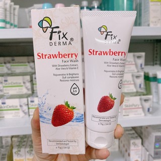 Sữa Rửa Mặt Trắng Da FIXDERMA Strawberry Face Wash Làm Sạch, Giúp Da Trẻ Hóa 75g (Mẫu mới)