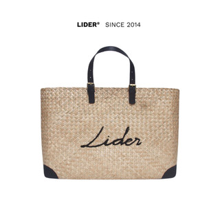 Túi cói phối dây da lider somerset seagrass tote bag