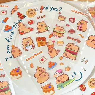 Sticker Hình Dán Trang Trí Capybara Dễ Thương
