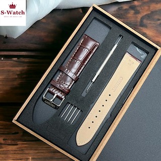 Dây da đồng hồ Orient cao cấp. Combo dây kèm khoá cài logo Orient