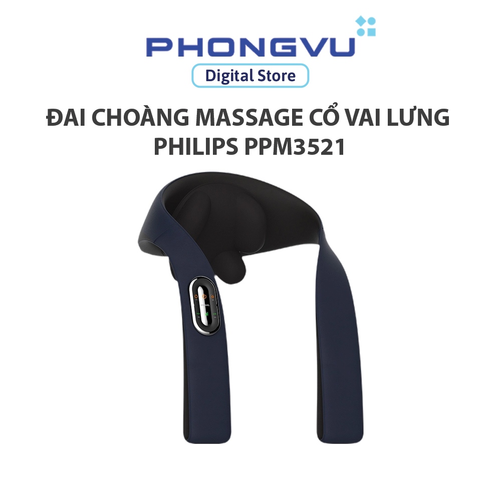 Đai choàng massage cổ vai lưng Philips PPM3521 Cao Cấp / PPM3522 Tiêu Chuẩn -  6 Điểm Massage, Chườm