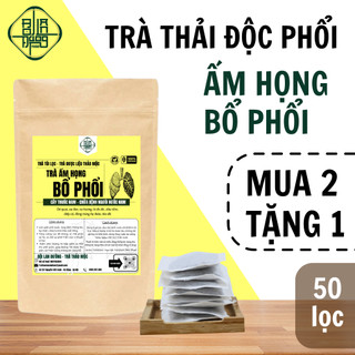 Trà thải độc phổi - Nature Tea thảo được tiêu đờm bổ phế, giảm ho, đàm, đau rát họng do viêm họng, viêm phế quản 50 lọc.