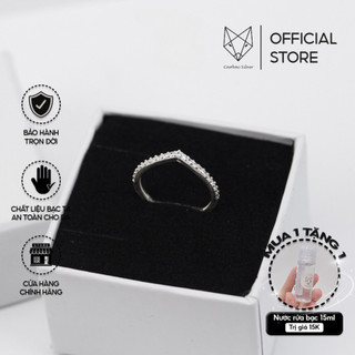 Nhẫn Bạc Ta S925 Đính Đá Cao Cấp CaoBac Silver V Đá Lấp Lánh Đơn Giản, Cá Tính Dành Tặng Riêng Cho Bạn GáI
