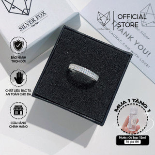 Nhẫn Bạc Ta Nữ Cao CấpCaoBac Silver Đính Đá Hai Hàng Phong Cách Đơn Giản Nhẹ Nhàng Dành Tặng Cho Bạn Gái