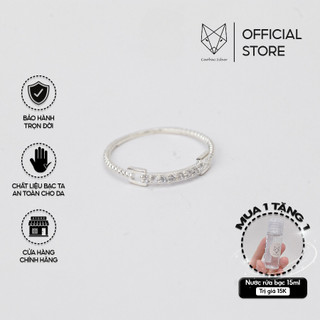 Nhẫn Bạc Ta Cao Cấp CaoBac Silver Thiết Kế Hai Vuông Trơn Đá Giữa Tính Tế , Lấp Lánh, Mới Lạ Dành Tặng Riêng Cho Bạn Gái