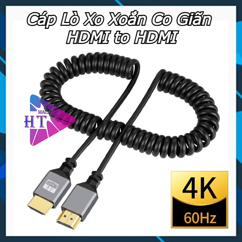 Cáp HDMI lò xo xoắn co giãn Mini HDMI / Micro HDMI 2.0 tương thích 4K 1080p 60Hz cho máy ảnh laptop máy tính thu gọn