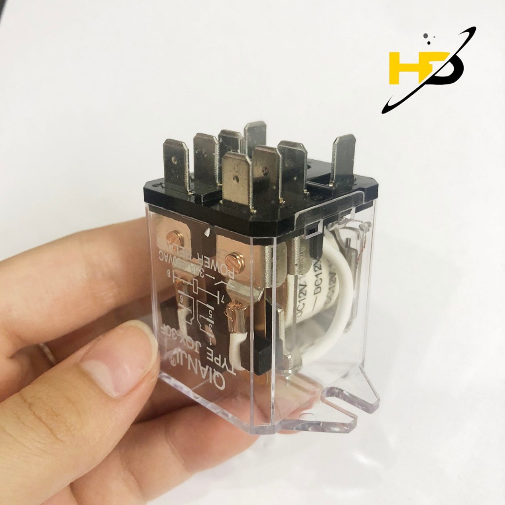 Rơ Le Trung Gian-Rơ Le Kiếng Qian Ji JQX-30F 30A 12VDC 8 Chân