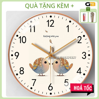 Đồng hồ treo tường decor kim trôi không ồn Quazt, đồng hồ treo tường trang trí kim trôi