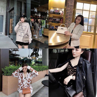 Túi HM Dáng Thấp Khoá Bạc Size 22
