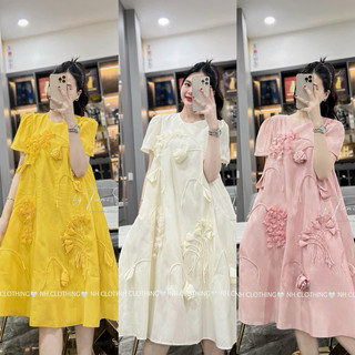 Váy xuông thiết kế [ NH clothing chuẩn ] mềm mại hoa nổi thêu rủ tơ hai lớp