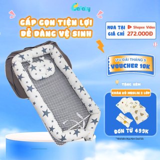 Đệm Ngủ Cho Bé Bafaby Gấp Gọn An Toàn Chống Giật Mình Cho Bé Ngủ Ngon Tặng Kèm Gối Chống Bẹp Đầu 358