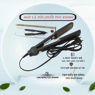 Máy Là Tóc , Ép Tóc 4 Mức Nhiệt Kemei 329 với thanh  tạo nhiệt làm bằng gốm tuamalin cao cấp